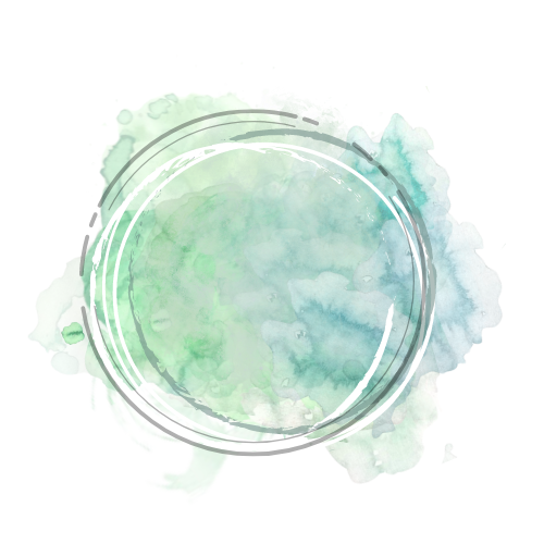 blue and green watercolour with sketchy circles
